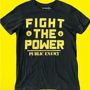 “Fight The Power” Black and Yellow Short Sleeve T Shirt Size M by We Love Fine